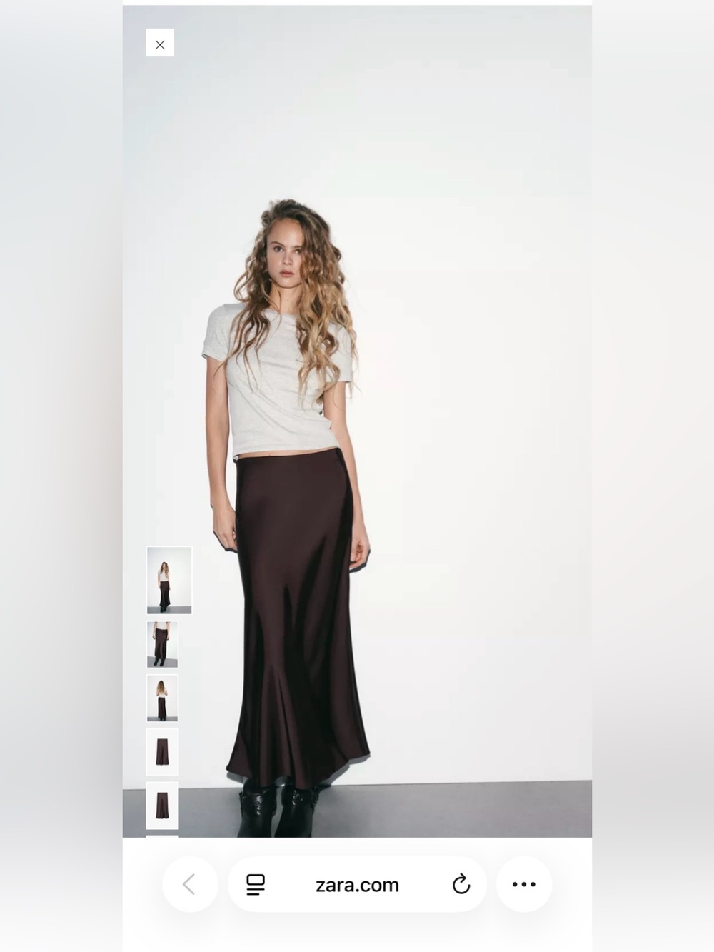 Zara Satin Effect Maxi Skirt